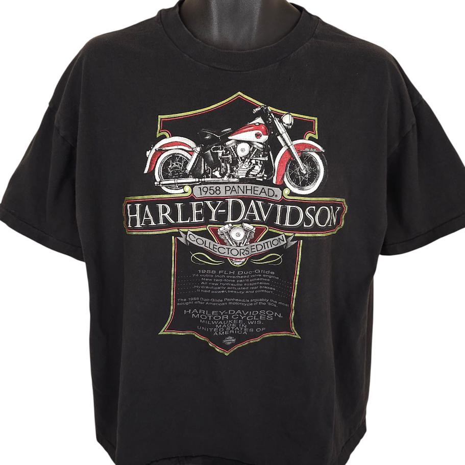 Vintage Harley Davidson T Shirt Mens Size XL Black 90s 1958