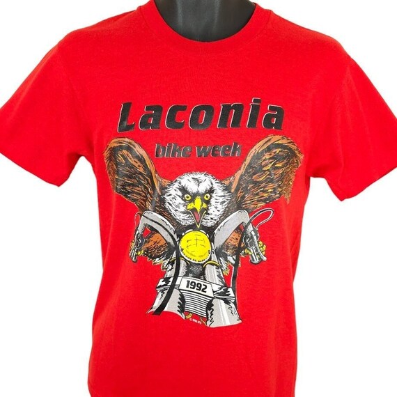 Laconia Bike Week T Shirt Mens Size Small Vintage 90s Bald Eagle
