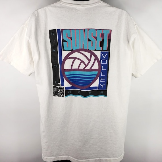 Sunset Volley Beach Volleyball T Shirt Vintage 90s Sa… - Gem