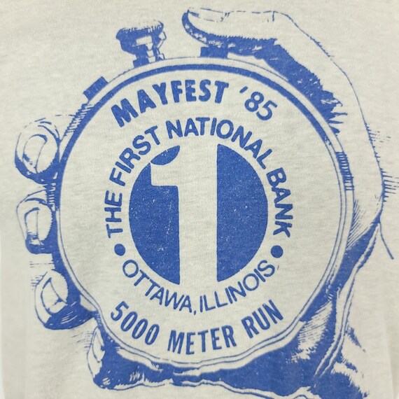 Mayfest 5K Run T Shirt Vintage 80s 1985 Ottawa IL… - image 2