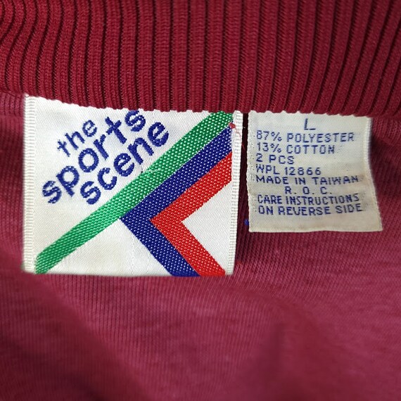 Sports Scene Track Jacket Vintage 80s Full Zip St… - image 4