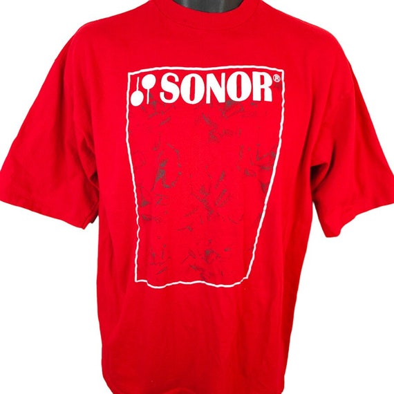 Sonor Drums T Shirt Mens Size Large Vintage 80s 9… - image 1