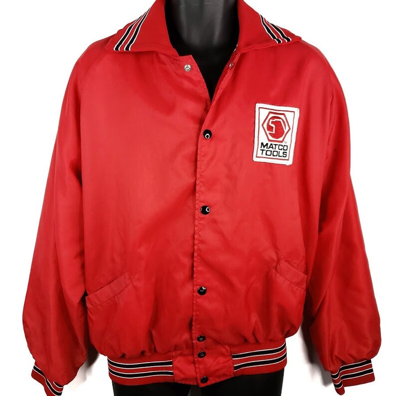 Matco Tools Satin Bomber Jacket Vintage 80s Made in USA Mens Etsy