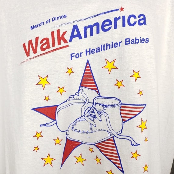March of Dimes T Shirt Vintage 80s Walk America Pepsi Babies 50/50