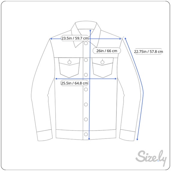 Levis mens denim 2025 jacket size chart