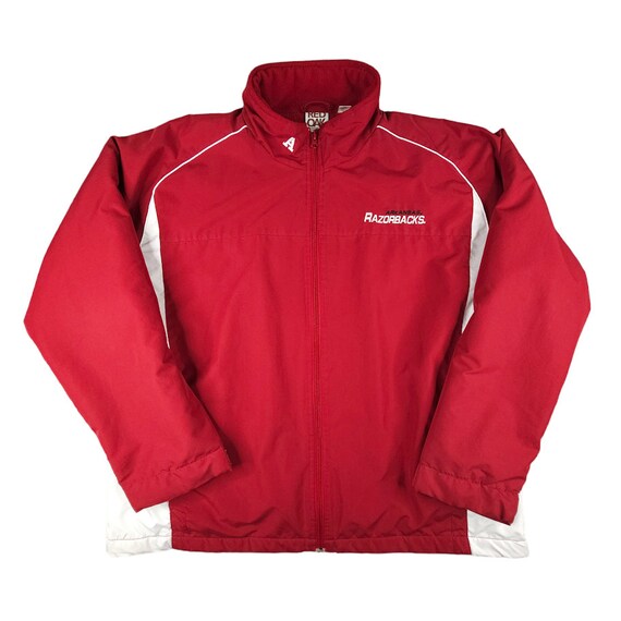 Vintage Arkansas Razorbacks Jacket Mens Size XL 90s NCAA University Red Oak Etsy