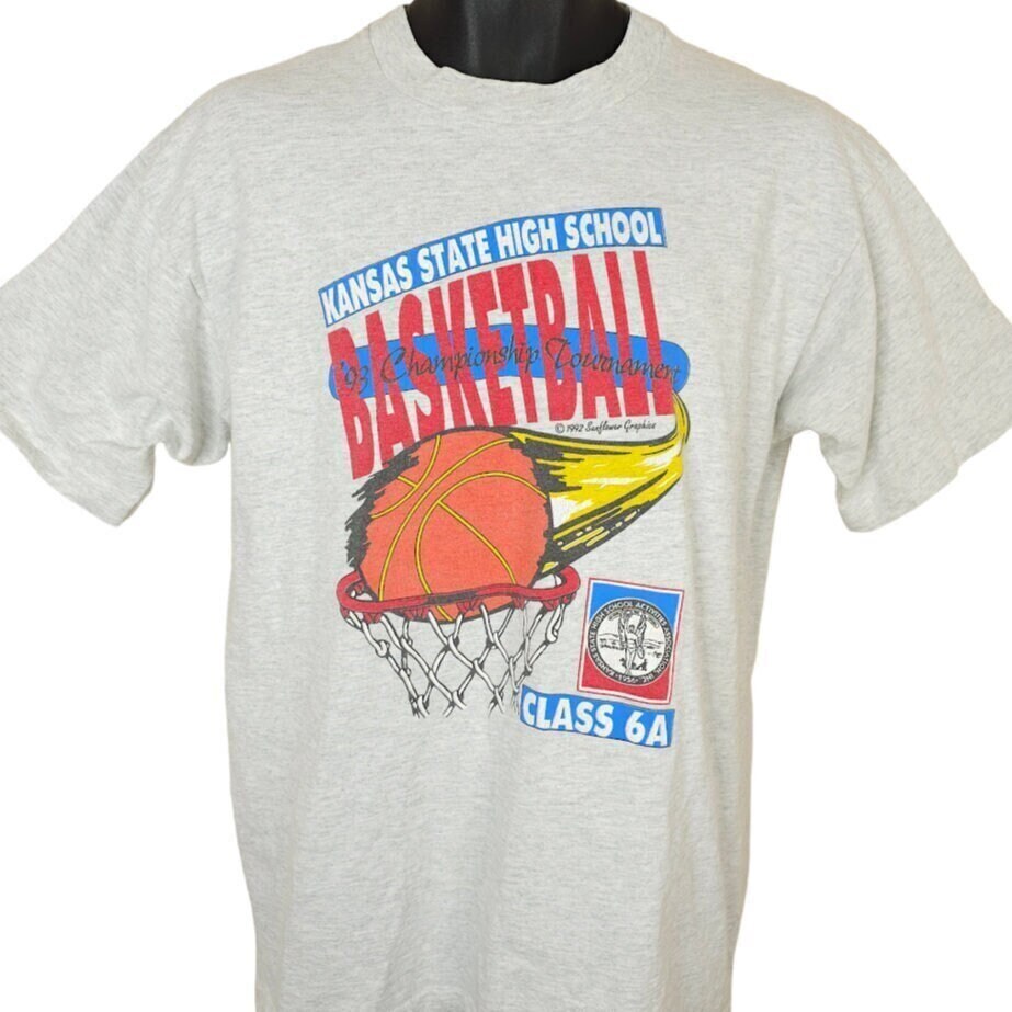 Kansas State High School Basketball T Shirt Vintage 90s 1993 Kansas State High School Basketball T Shirt Vintage 90s 1993