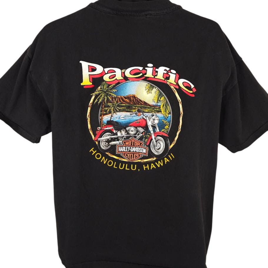Vintage Harley Davidson T Shirt Mens Size XL Black 90s 1958