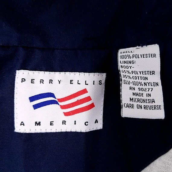 Perry Ellis America Windbreaker Jacket Vintage 90s Spell Out