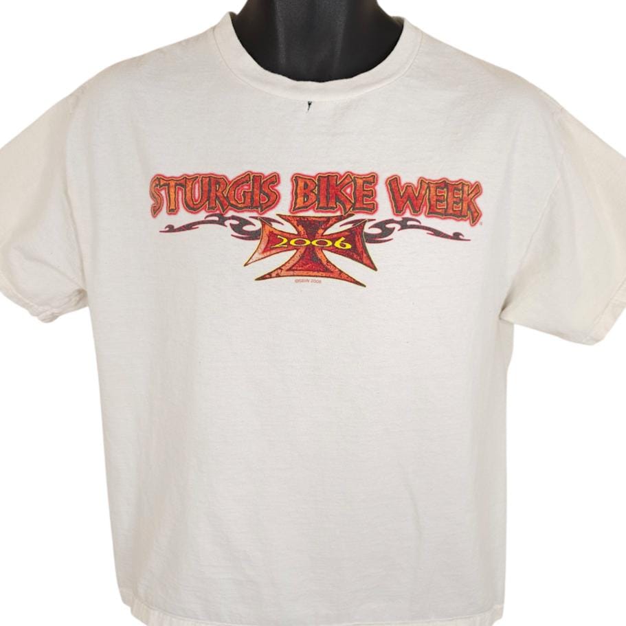 Vintage Sturgis T Shirt Mens Size Large White Y2K 2006 Bike Week