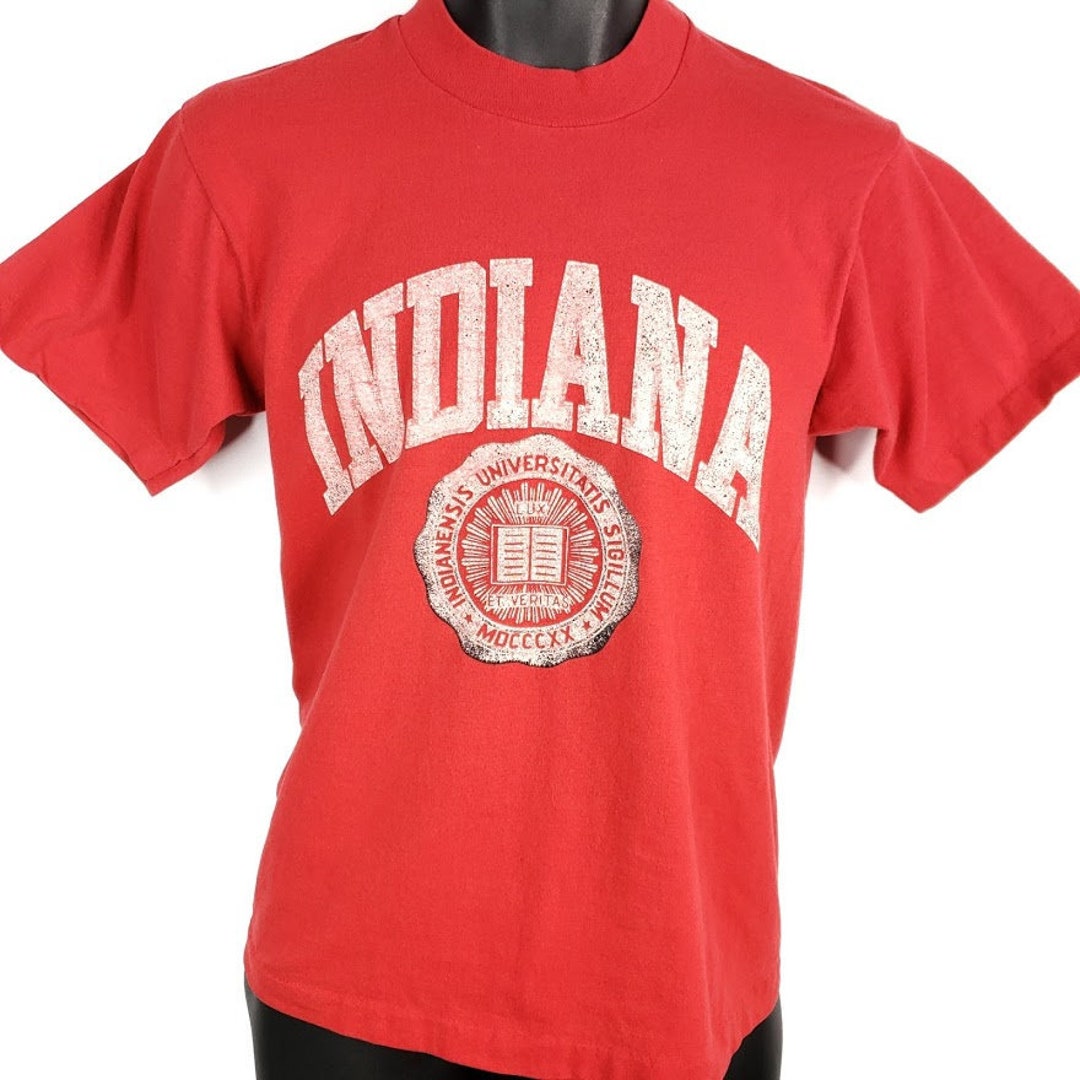 Indiana Hoosiers T Shirt vintage 80s NCAA Champion Brand 50/50 Made In USA  Mens Taille Petite -  France