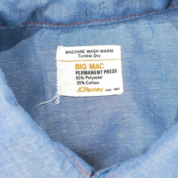 Chemise Vintage Années 1950 Penney's Big Mac Chambray - Taille M, Coupe Sel Et Poivre - Neuf Sans étiquettes