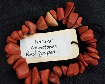 Red Jasper Natural Gemstone Stretch Bracelet