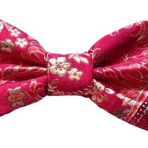 Mens Bow Tie, Formal Bow Tie, Suit Bowtie, Red Brocade Bow Tie, Prom Bow Tie, Wedding Bow Tie, Mens Fashion Accessories, Mens Bowtie M700