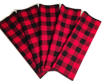 Handkerchief, Plaid Flannel Handkerchiefs Set of 5, Reusable Hankies MH51