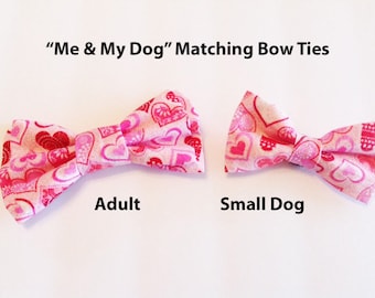 Bow Tie, Mens Bow Tie, Dog Bow Ties, Matching Dog Bow Tie, Dad and Son Bow Tie,  Valentines Bow Tie, Dog Bowtie, Bowtie, Boys Bow Tie  DS747
