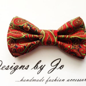 Pajarita, Pajarita para hombre, Pajarita, Pajarita de traje, Paisley rojo, Pajarita de graduación, Pajarita de boda, Accesorios de moda para hombres, Pajarita, Pajarita para hombre m658