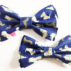 Bow Tie, Mens Bow Tie, Dad Son Bow Ties, Blue Bow Tie, Father Son Bow Ties, Groomsmen Bow Tie, Dog Print Bow Tie, Bowtie,Boys Bow Tie  DS770