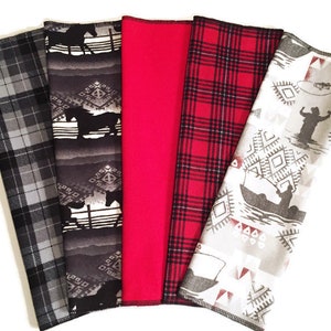 Handkerchief Mens,Set of 5,Unisex Handkerchiefs,Flannel Handkerchiefs,Handkerchief Women,Reusable Tissues,Paperless Hankies,edchank MH52