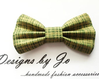 Bow Tie, Mens Bow Tie, Suit Bowtie, Green-Gold Bowtie ,Prom Bow Tie, Wedding Bow Tie, Mens Fashion Accessories, Bowtie, Mens Bowtie, M652