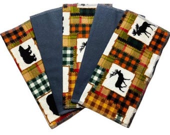 Handkerchief, Canadianna Flannel Handkerchief Set of 5, Reusable Paperless Tissues MH75