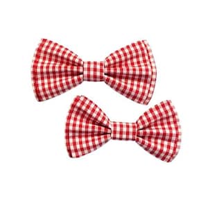 Bow Tie, Dad Son Bow Ties, Mens Bow Tie,  Unisex Bow Ties, Red Check Bow Tie, Groomsmen Bow Tie, Christmas Bow Tie, Boys Bow Tie  DS787