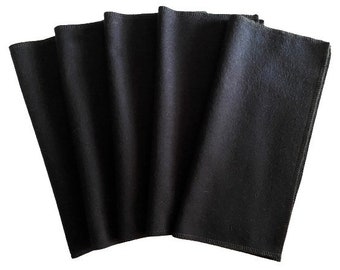Handkerchief Mens,Set of 5, Unisex Handkerchiefs, Black Handkerchiefs, Handkerchief Womens,Reusable Tissues, Paperless Hankies, edchank MH66