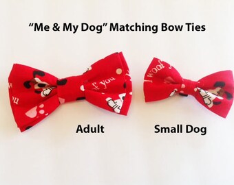 Bow Tie, Mens Bow Tie, Dog Bow Ties, Matching Dog Bow Tie, Dad and Son Bow Tie,  Valentines Bow Tie, Dog Bowtie, Bowtie, Boys Bow Tie  DS751