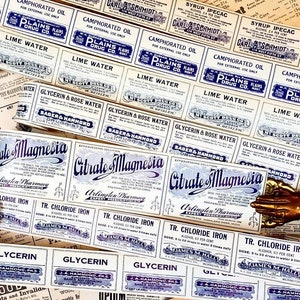 Vintage Pharmacy Gummed Labels