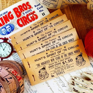 Vintage Hunt's Spirit Circus-tickets