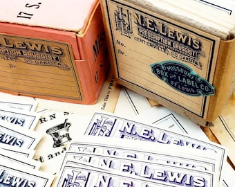 N.E. Lewis Blank Prescription Labels