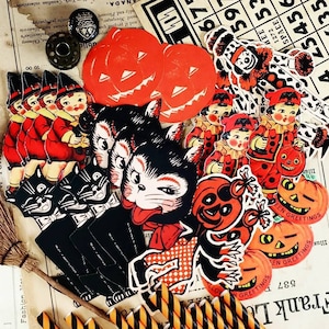 Vintage Halloween Die Cut High Quality Reproductions Reduced Size For Paper Crafts 3&quot; Tall