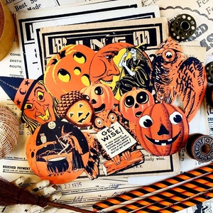 Pumpkins, Witches & Owls Vintage Halloween Die Cuts High Quality Laser Reproductions Size of Cuts Vary From 3&quot; - 1.25&quot;