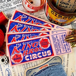 Entradas antiguas para el circo King Bros