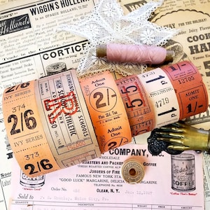 Vintage Ticket Raritäten, Vintage Roll Ticket Lot Ephemera Collectibles