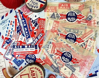 25 Piece Airmail Labels (High Quality Laser Reproductions)