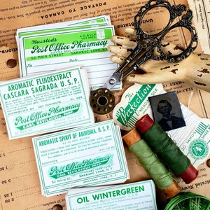 Vintage Post Office Pharmacy Labels