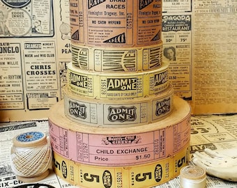 Boletos de entrada vintage raros, boletos vintage Recuerdos efímeros