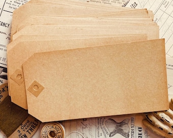 Vintage Luggage Tags Labels, Antique Junk Journal Collage Paper Manila Tags