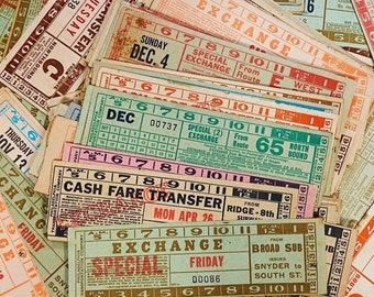 Vintage 1950s Philadelphia Transport Co. Tickets, Vintage Subway Bus Tickets Ephemera For Junk Journal Scrapbook Memorabilia