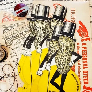 Vintage 1930er Jahre Mr. Peanut Pflanzgefäße Werbung Lesezeichen