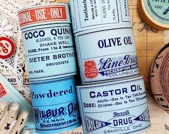 Vintage Teal Pharmacy Labels
