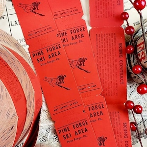 1960er Jahre Pine Forge Ski Areal Tickets