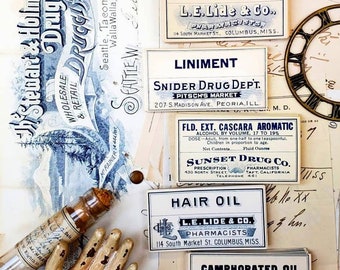 1890s - 1910s Pharmacy Labels