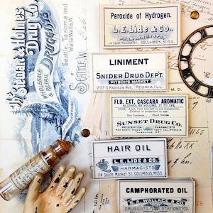 1890s - 1910s Pharmacy Labels