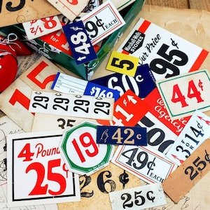 Vintage Grocery Tags Assortment