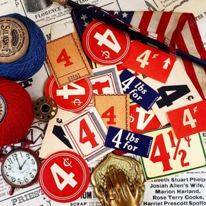 4 Cent Labels & Tags Assortment (15 Piece High-Quality Laser Reproductions)
