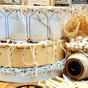 10 etiquetas en blanco para tienda vintage.