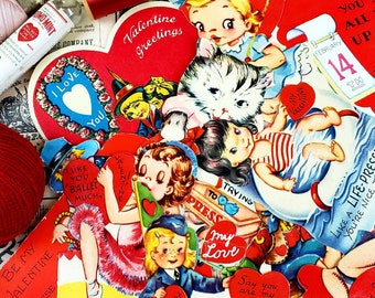 Vintage Valentines Die Cuts High Quality Reproductions 3" Tall For Paper Crafters