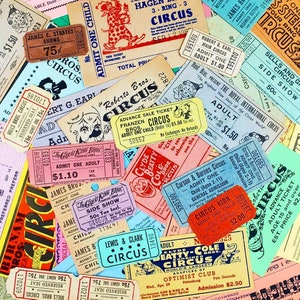 Vintage Circus Tickets Assortment